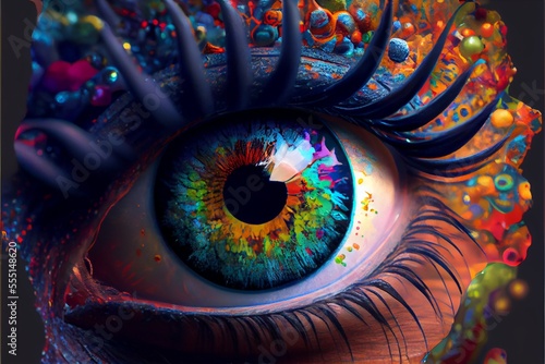 Generative AI abstract render of a human eye