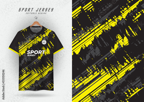 background mockup for sport jersey football running racing, brushed black and yellow