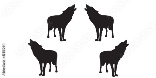 wolf silhouette vector illustration on white background