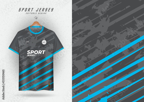 Background Mock up for sports jersey soccer running racing, gray and blue pattern.