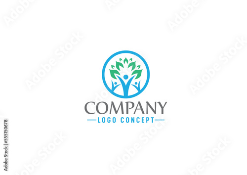 Human tree logo concept