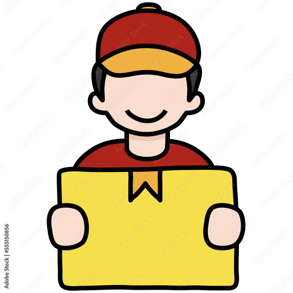 DELIVERY MAN filled outline icon