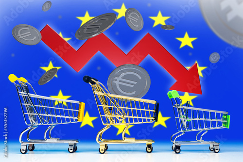 EU inflation chart. Fall in...