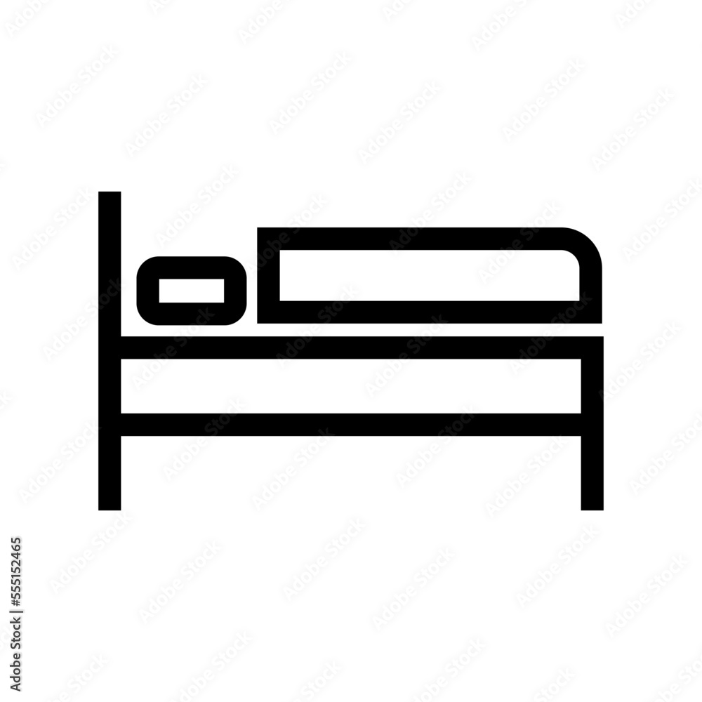 Simple icon of a person sleeping on a simple bed. Hotel. Vector. Simple icon of a person sleeping on a simple bed. Hotel. Vector.
