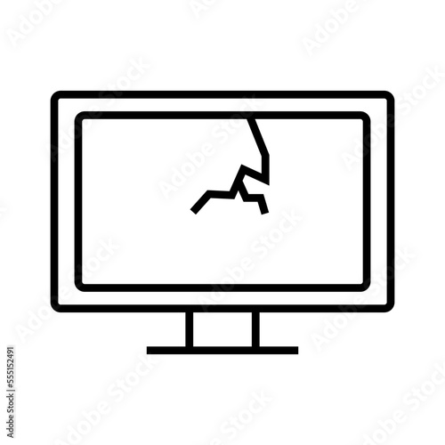 Broken TV icon. Faulty TV. Vector.