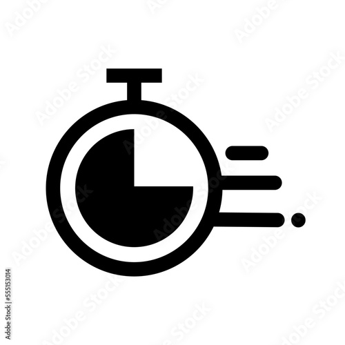 Free Download Timer silhouette icon with time elapsing. Vector. - GFXLoad