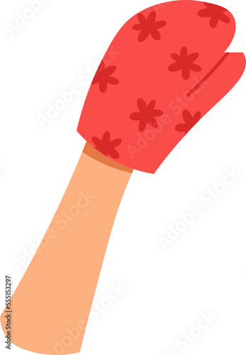 Oven mitts flat icon Kitchen insulated glove
