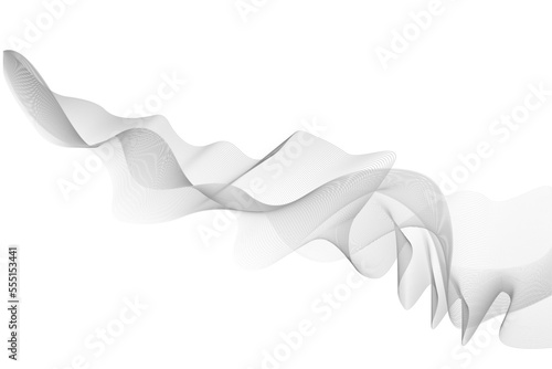 Abstract Vector wave background. Monochrome waves of lines on a white background.