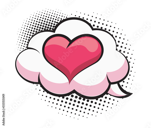heart love in cloud