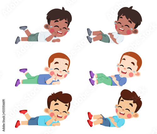 Kid Laughing Lying Down