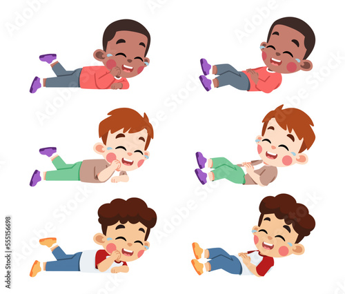 Kid Laughing Lying Down
