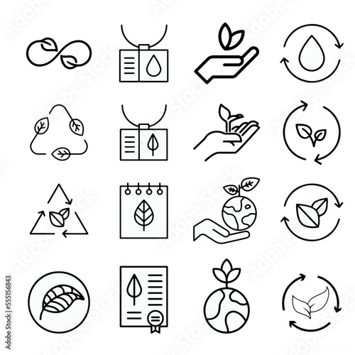 sustainability icon. black vector. minimalist