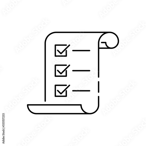 Order check icon design. Checklist on the clipboard icon, with compliance tick check sign on it. Clip board vector icon with paper test document. vector illustration
