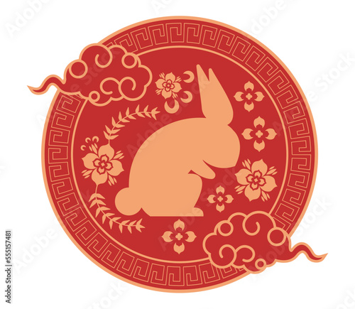 chinese rabbit with clouds