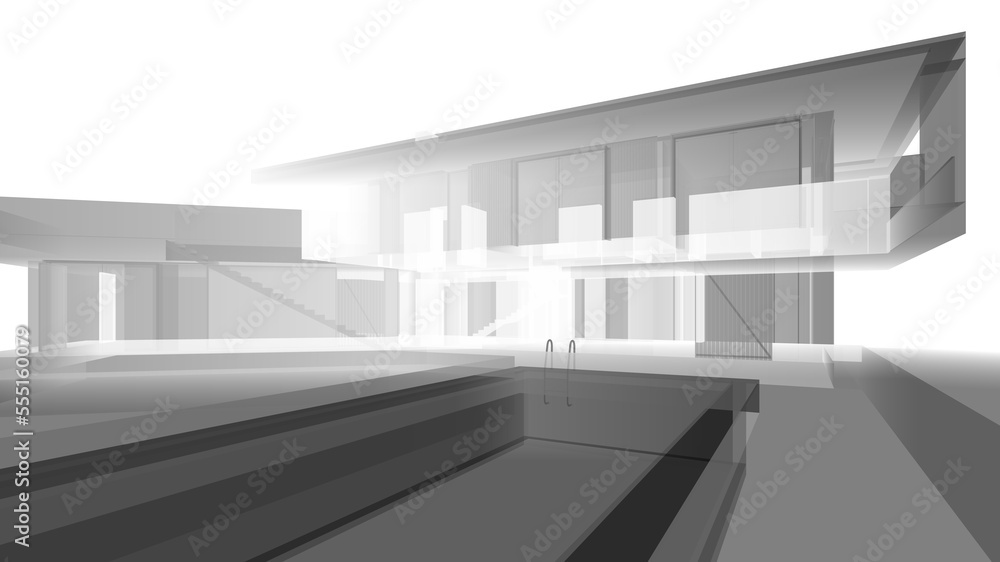 house building sketch architecture 3d illustration house building sketch architecture 3d illustration