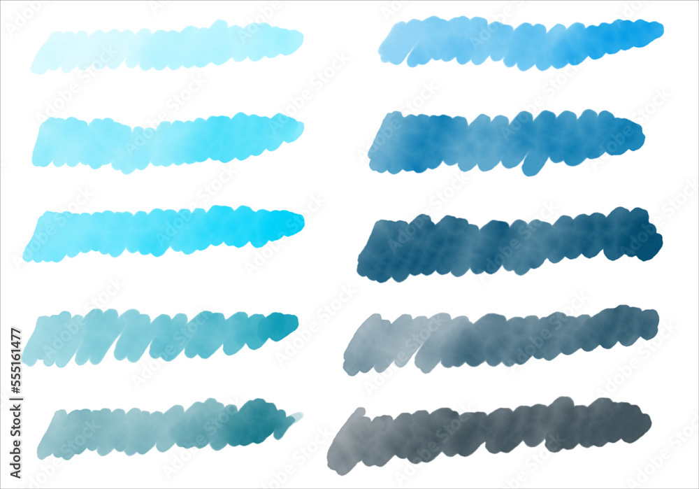 watercolor lines elements for decoration blue color
