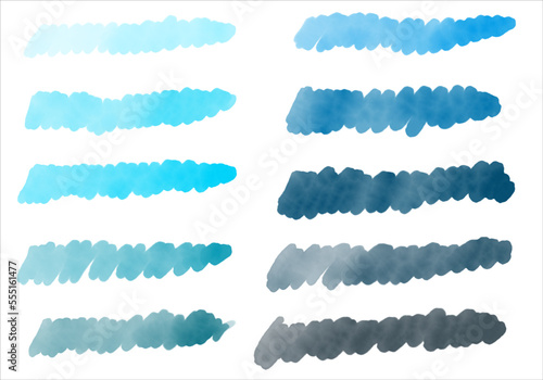 watercolor lines elements for decoration blue color