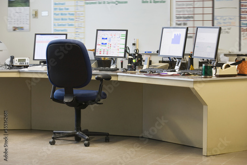 Interiors of an empty control room photo