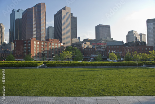 Buildings in a city, Rose Kennedy Greenway, Boston, Suffolk County, Massachusetts, USA photo