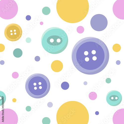 seamless pattern buttons circles sewing materials