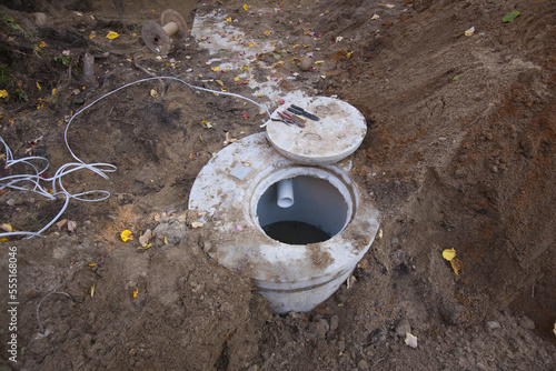 Open sewer at a construction site photo