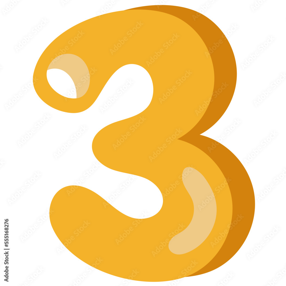 Naklejka premium NUMBER THREE flat icon