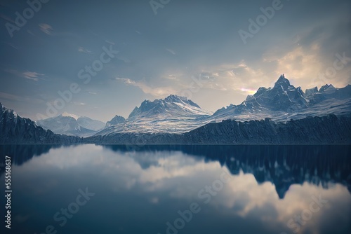 Lake in the mountains, little fog © CREATIVE STOCK
