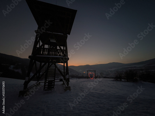 A view of a beautiful swing in the town of Gelnica in Slovakia