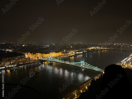 Night view of the city of Budapest in Hungary