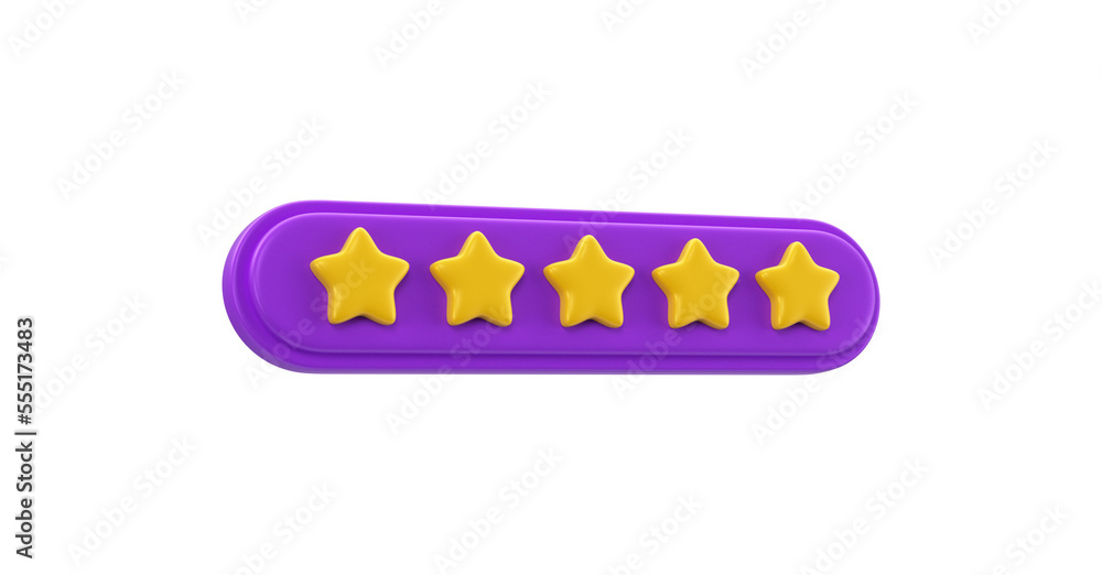 Stars rating 3d render isolated Stars rating 3d render isolated
