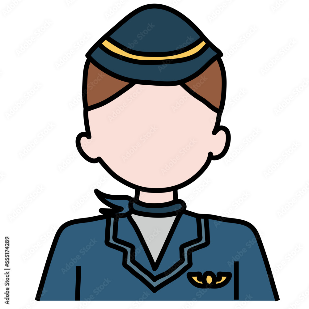 AIR HOSTESS filled outline icon AIR HOSTESS filled outline icon