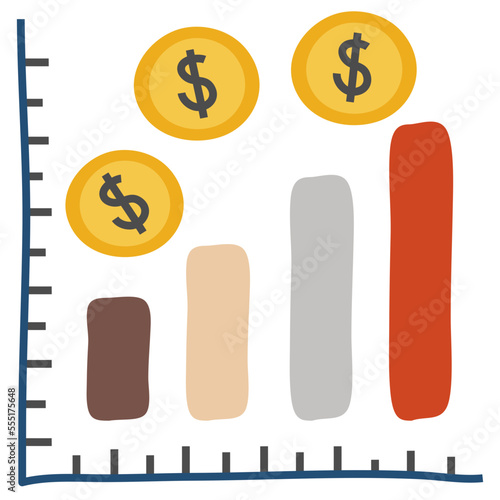 COSTS & REVENUES CHART flat icon