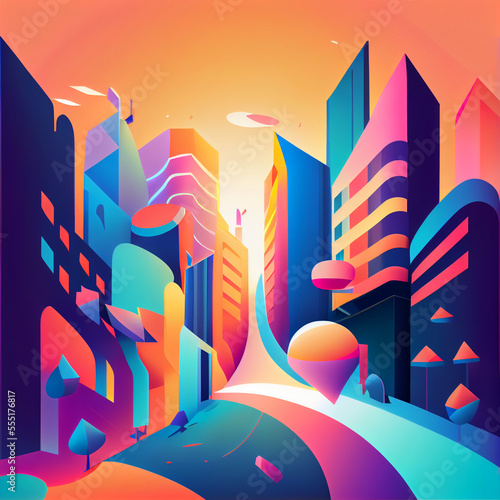 Colorful City View