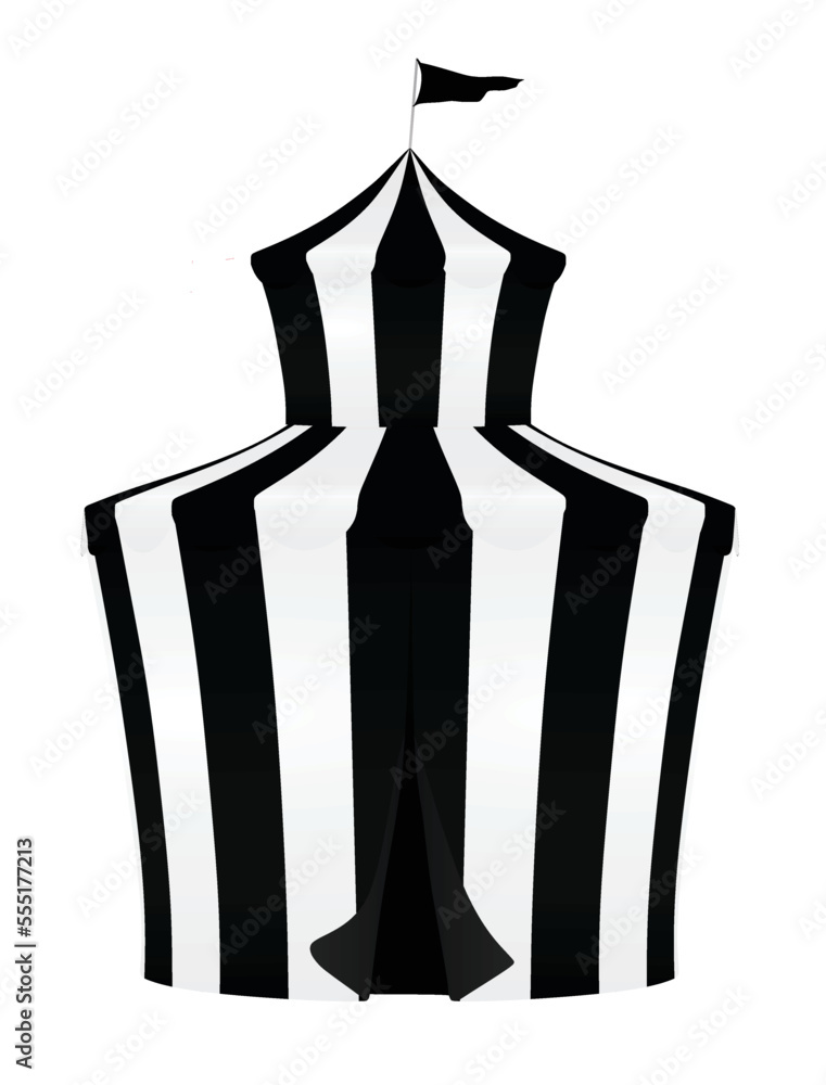 Fototapeta premium Circus tent. black and white. vector illustration
