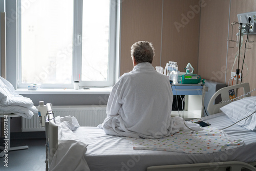 Men i hospital room after hard heart surgery