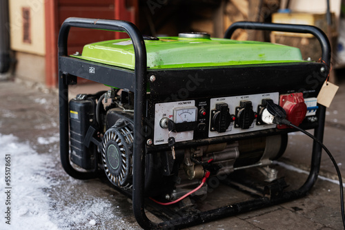 Obraz na płótnie Gasoline portable generator. Mobile backup standby Generator.