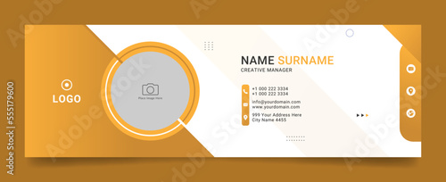 Business email signature with an author photo place modern and creative layout for professional esignature