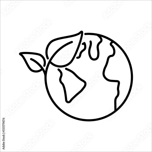 Eco friendly related thin line icon. Linear ecology icons. Environmental sustainability simple symbol. vector illustration on white background.