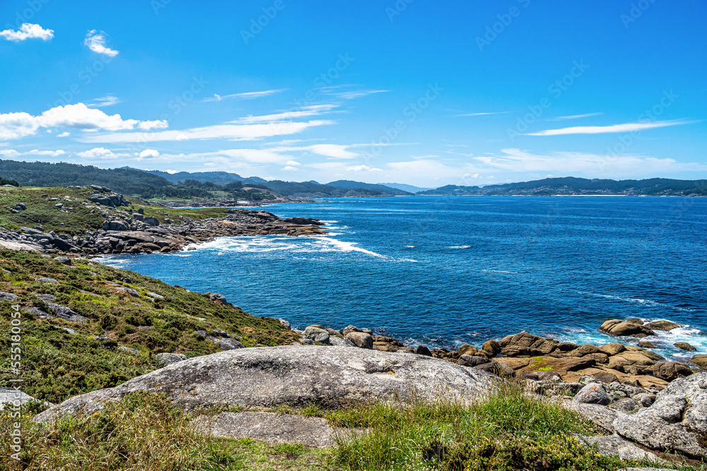 Udra Cape in the north west of Spain, pontevedra, Galicia region. Beaches with tropical color