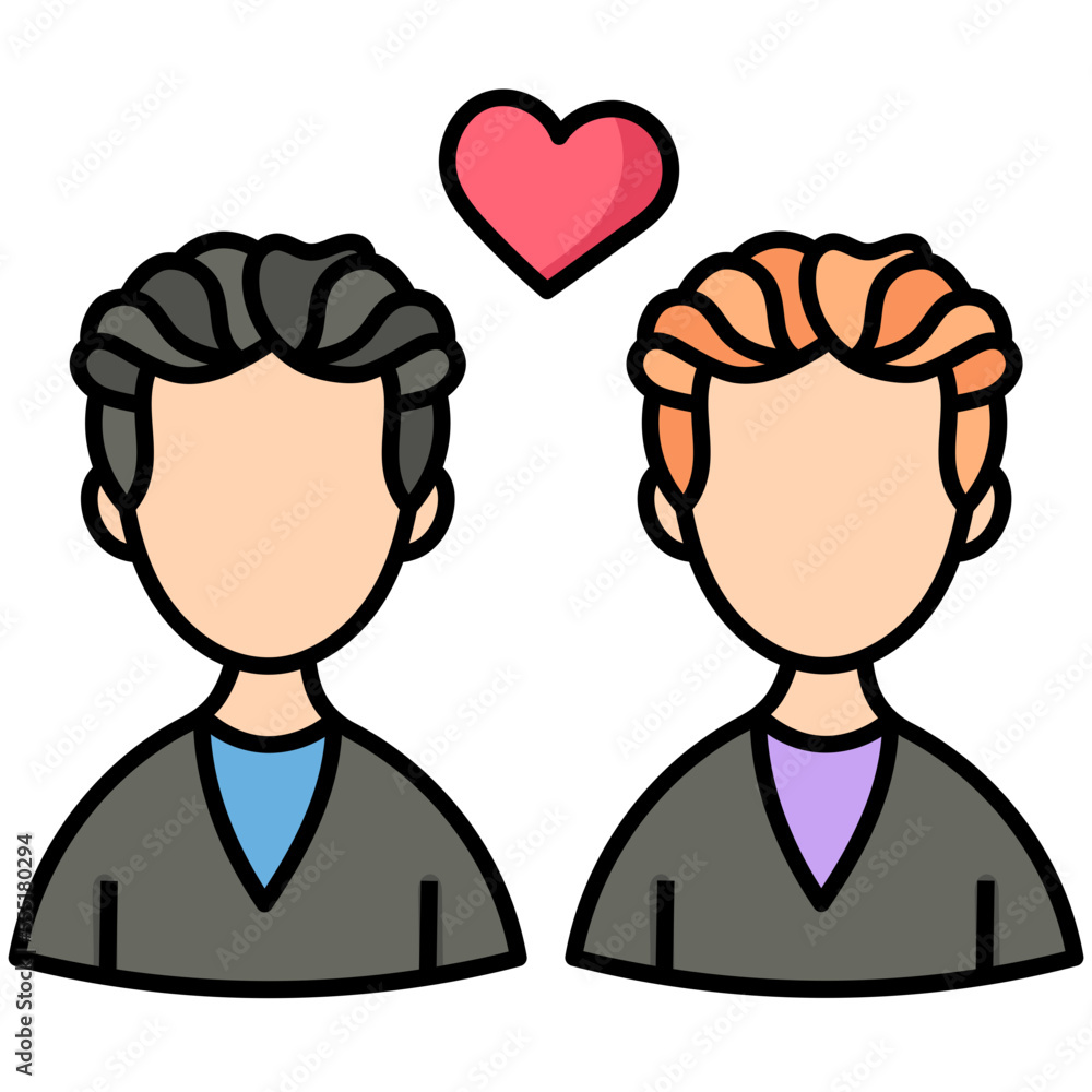 Fototapeta premium COUPLE filled outline icon