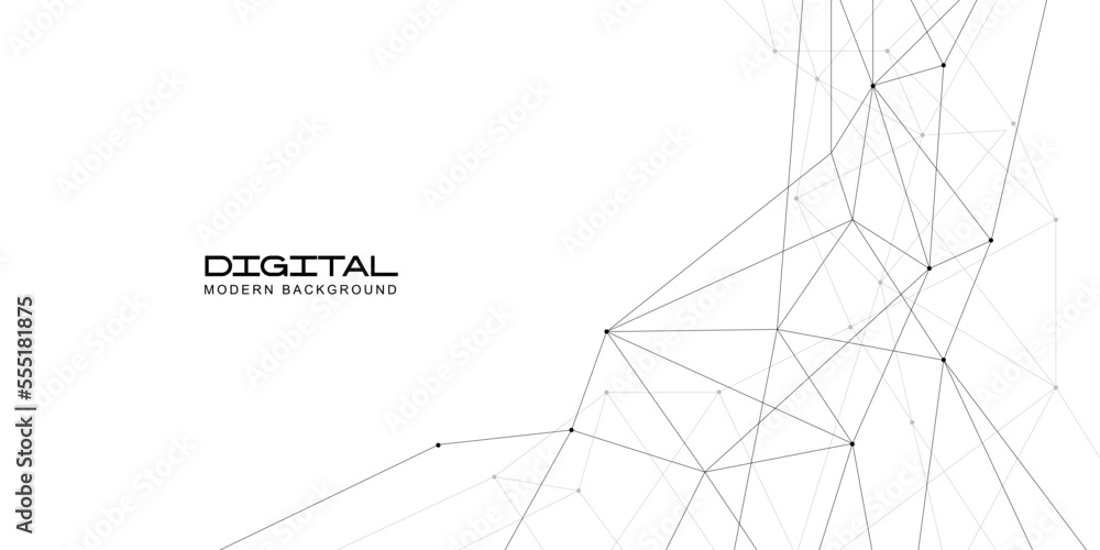 Modern abstract network line background design
