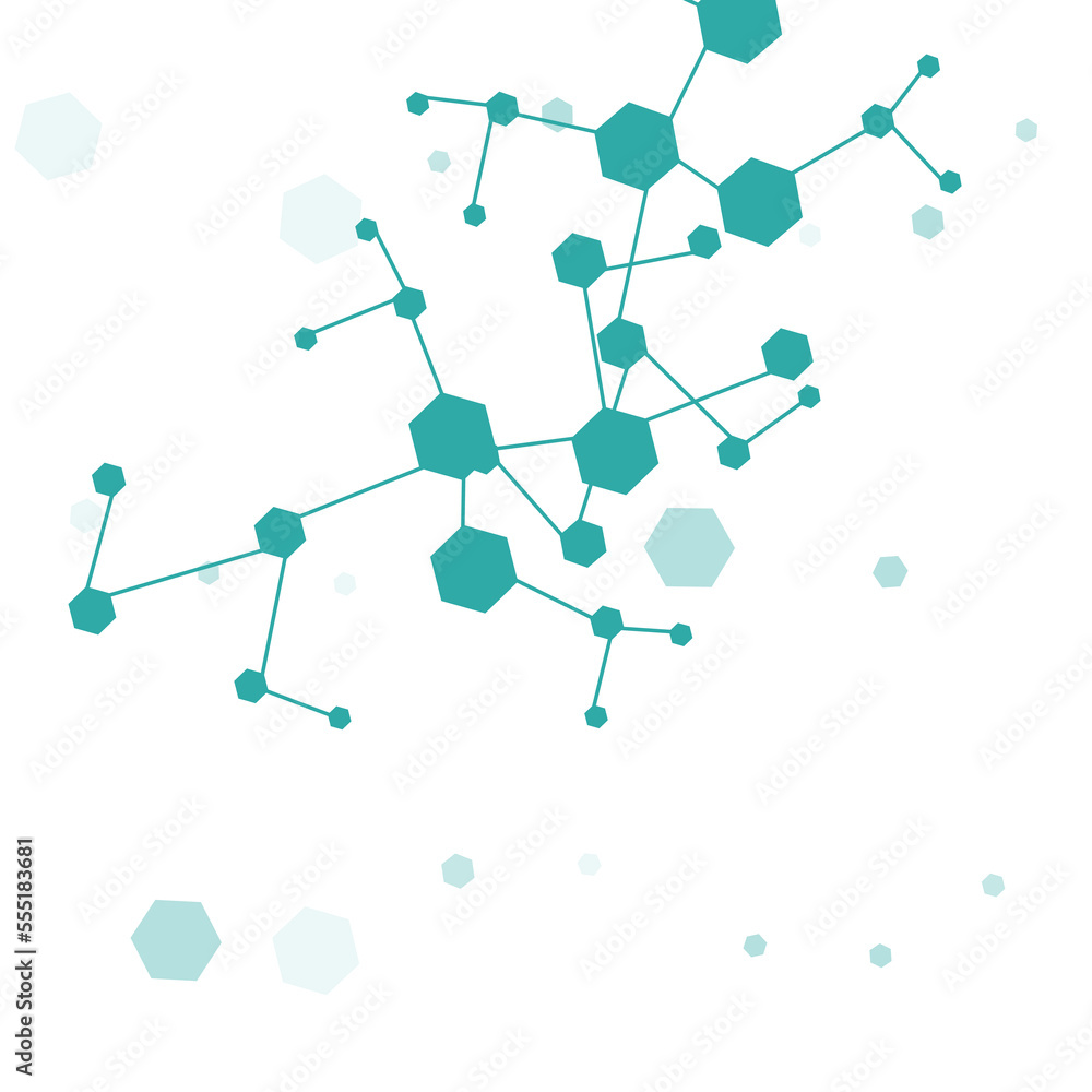 Futuristic Hexagon Vector White Background. Atom Futuristic Hexagon Vector White Background. Atom