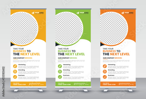 Modern Corporate rollup and X banner design templates for corporate Business, company, shop, brand and restaurant with professional creative and modern design