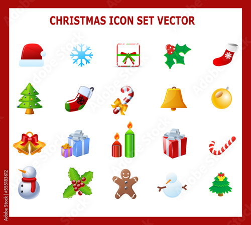 set of christmas icons photo