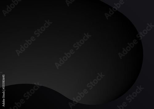 抽象的な黒のシンプルな背景。ブラックのアブストラクト曲線ウェーブ。