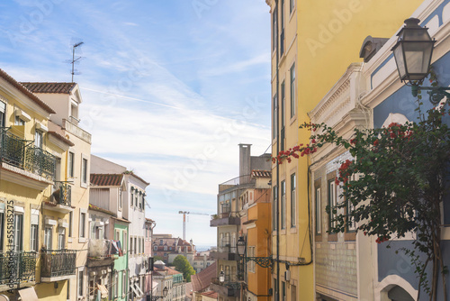 Colorful old street in Lisbon