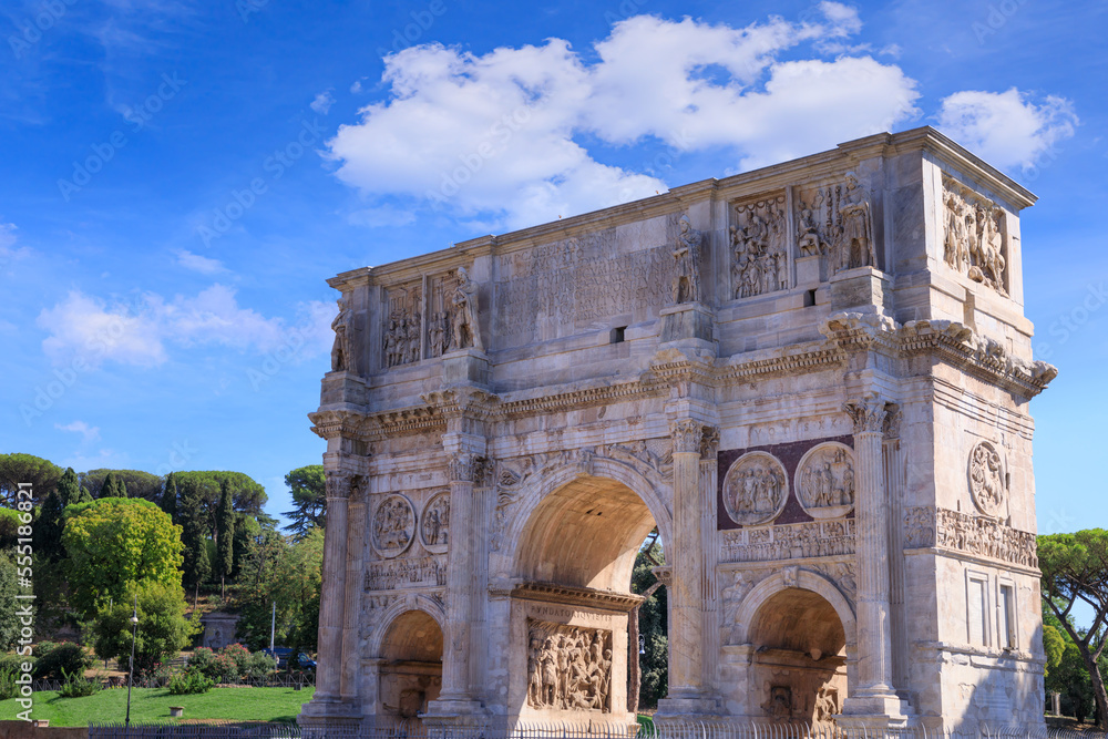 The Arch of Constantine in Rome, Italy.	