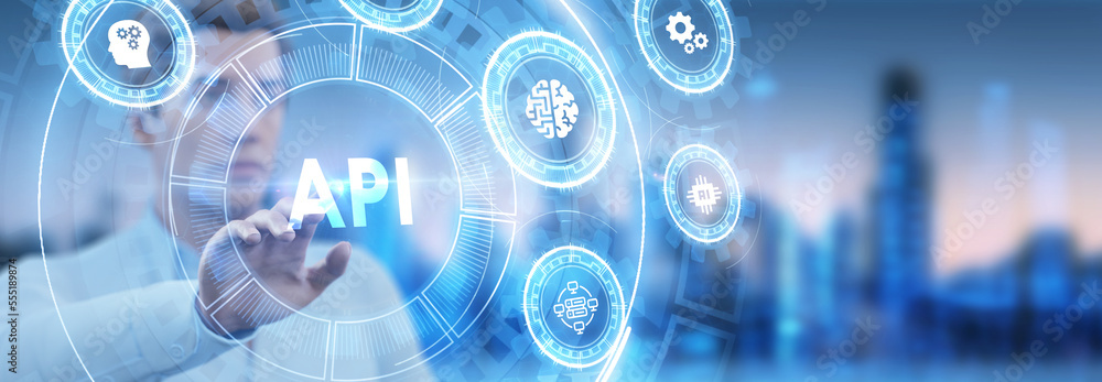 API - Application Programming Interface. Software development tool. Business, modern technology, internet and networking concept. API - Application Programming Interface. Software development tool. Business, modern technology, internet and networking concept.