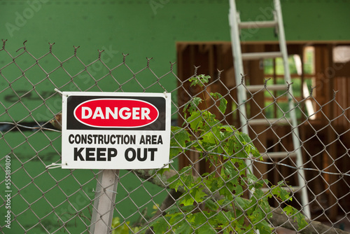 Keep Out sign at a construction site photo