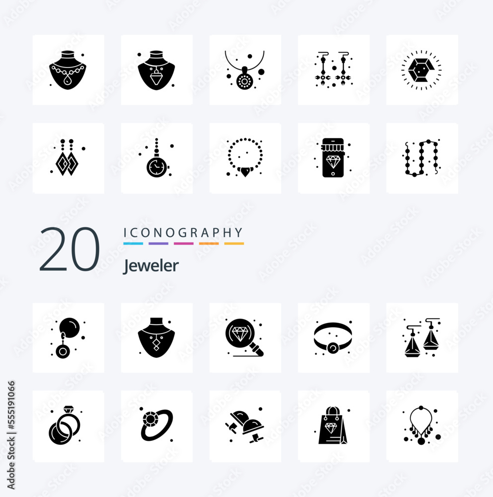 20 Jewellery Solid Glyph icon Pack like jewelry jewelry jewelry jewelry jewel